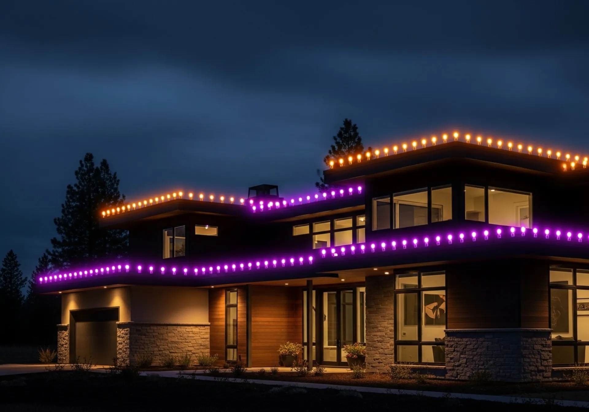 Halloween orange and purple LEDs